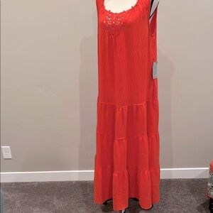 🌴⛱️NWT Elegant Papaya ⛱️🧡Sleeveless MIDI Dress Size L
